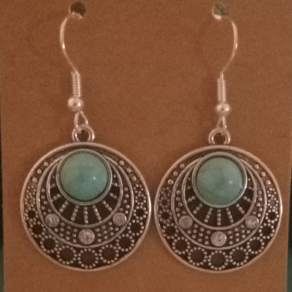 Silver and Turquoise Dangle Earrings